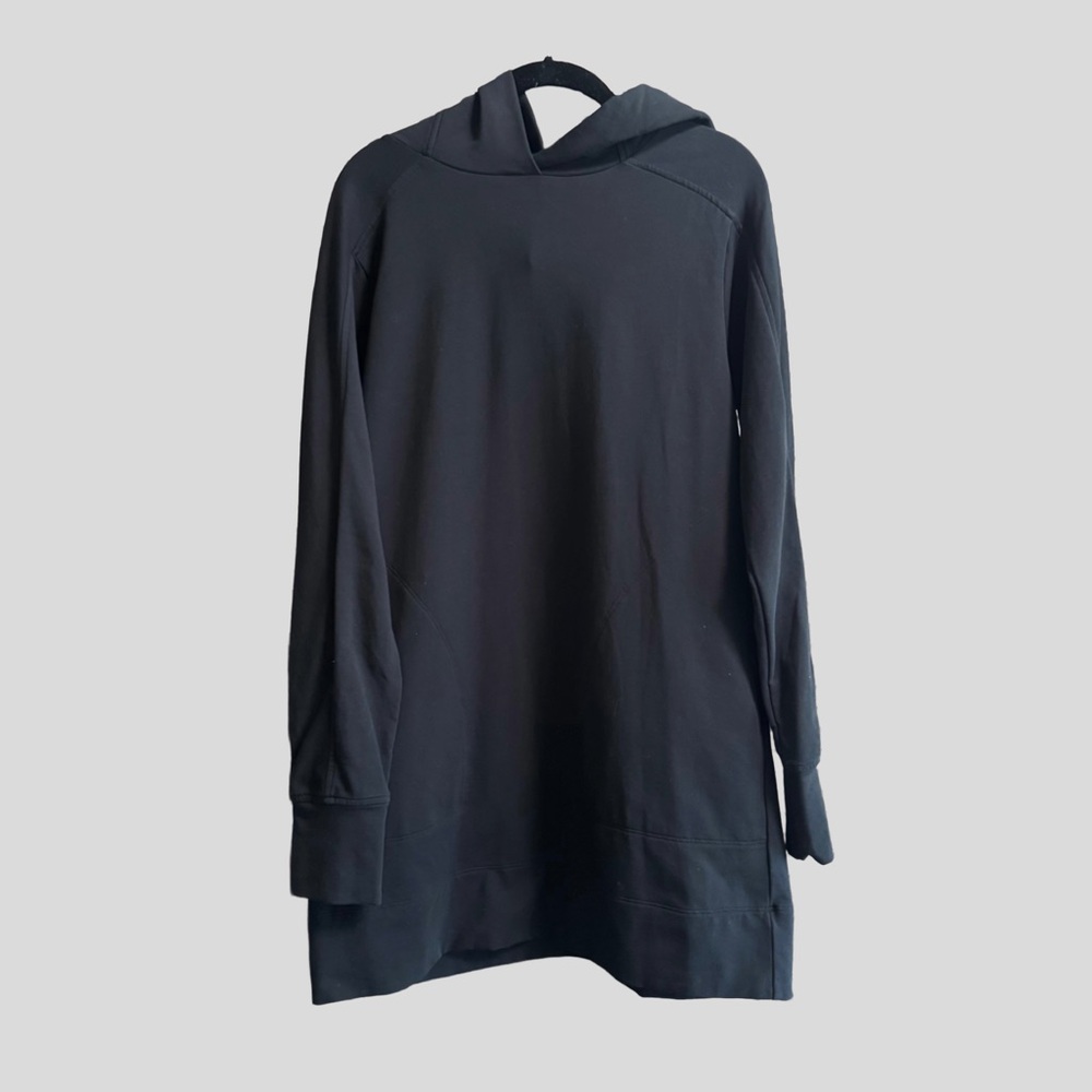 Peruvian Connection Avery Hoodie Tunic in Black Size Small